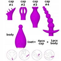 5-in-1 Multi-Functional Vibrator with 4 Interchangeable Caps – Vibrations and Massager for Women