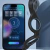 APP-Controlled 3-in-1 Vibrating Penis Ring – Dual Motors, 9 Frequencies, and Exercise Tracking