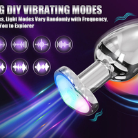 APP-Controlled Anal Vibrator with Heart-Shaped Light – Vibrating Metal Plug for Men and Women