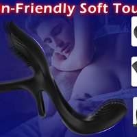 3-in-1 Remote-Controlled Penis Ring with Clitoral Stimulation – 10 Vibration Modes and IPX7 Waterproof