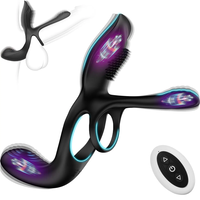 3-in-1 Remote-Controlled Penis Ring with Clitoral Stimulation – 10 Vibration Modes and IPX7 Waterproof