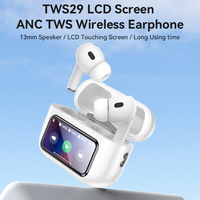 Yesido Bluetooth слушалки TWS29 ANC+ENC с LCD дисплей бели