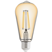 LED димиращ filament крушка амбър ST64 E27 220V-240V AC 360° 8W 2500К Filament