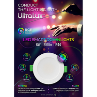 LED Smart димираща луна за вграждане Bluetooth IP44  220V-240V AC 120° 6W RGBW SMD 2835