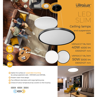 LED Slim CCT40W  плафониера черна