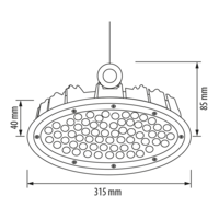 LED индустриално осв. тяло IP65  220V-240V AC 90° 150W 5000K SMD 2835