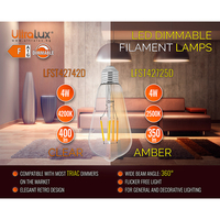 LED димиращ filament крушка неутрална E27 220V-240V AC 360° 4W 4200K Filament