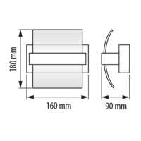 LED осв. тяло 5W, 2700K, IP20  за стена хром