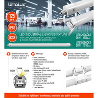 LED slim индустриално осв. тяло 1.5м PC  220V-240V AC 120° 50W 3000K/4000K/6500K SMD 2835