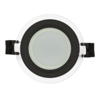 LED стъклен панел кръг IP44 черен ринг  220V-240V AC 120° 6W 4200K SMD 2835