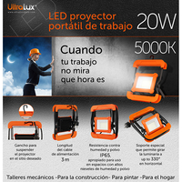 LED работен прожектор неутрална IP65  220V-240V AC 120° 20W 5000K SMD 2835