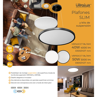LED Slim CCT40W  плафониера черна