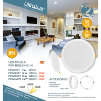 LED панел за вграждане кръг IP54  220V-240V AC 120° 12W 3000K/4000K/6500K SMD 2835