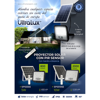 Соларен LED PIR прожектор IP65   90° 10W 5500K SMD 3030