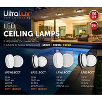 LED CCT IP54 220-240V AC 18W сензорна  плафониера черна