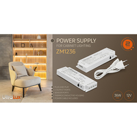 Захранване за мебелно светодиодно осветление 4 порта  12V DC  36W