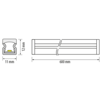 Мебелен светодиоден профил за открит монтаж  12V DC 90° 4.5W 4000K SMD 2835