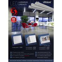 LED линейно осв.тяло за вграждане, бяло, 1.2м IP20  220V-240V AC 70° 40W 4200K SMD 2835