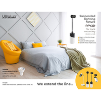 Тяло за релсов монтаж, висящо, двупроводно, черно-бял Gu10 220V-240V AC  10W max