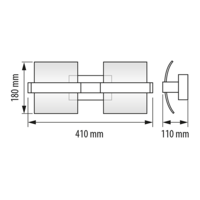 LED осв. тяло 2x5W, 2700K, IP20  за стена хром
