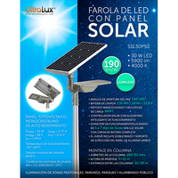LED Соларна улична лампа IP66  12.8V 140x85 30W 4000K SMD 5050