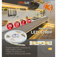 Професионална LED лента топло бяла 5м  24V DC 120° 17W/m 2700K SMD 2835