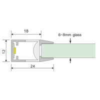 Светодиоден профил за стъклена полица  12V DC 90° 4.5W 4000K SMD 2835