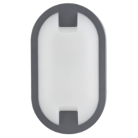 LED IP65 15W  плафониера сив Елипса