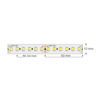 Професионална LED лента топло бяла 5м  24V DC 120° 9.6W/m Warm White SMD 3528