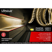Професионална LED лента неутрално бяла 5м IP20  24V DC 120° 7.2W/m 4200K SMD 2835