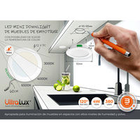 Мебелна LED луна за вграждане CCT IP44 бяла  12V DC 120° 4W 3000K/4000K/6500K SMD 2835