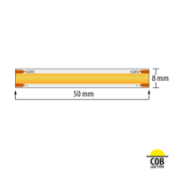 Професионална LED лента топло бяла 5м  24V DC 120° 10W/m 3000K COB