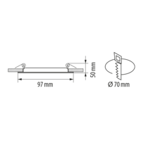 LED стъклен панел кръг IP44  220V-240V AC 120° 6W 4200K SMD 2835