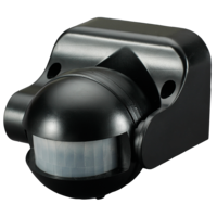 Сензор за движение за външен монтаж черен 180/12м/IP44  220V-240V AC 180° 1200W