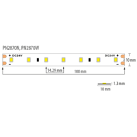 Професионална LED лента неутрално бяла 5м IP20  24V DC 120° 7.2W/m 4200K SMD 2835