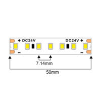 Професионална LED лента топло бяла 5м IP20  24V DC 120° 14.4W/m 2700K SMD 2835
