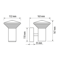 LED фасадно осв. тяло, 6W, 2700K, IP65, куб  за стена графит