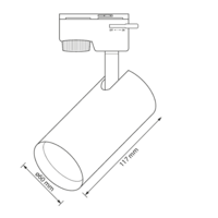 Тяло за релсов монтаж, двупроводно, черно Gu10 220V-240V AC  10W