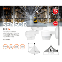 PIR сензор за движение и присъствие за монтаж на стена/таван, IP65, 12m, бял  220V-240V AC 360° 1200W/600W