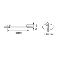 LED панел за вграждане кръг жълта рамка топла  110-265V 120° 6W 2700K SMD 2835