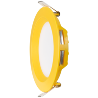 LED панел за вграждане кръг жълта рамка неутрална  110-265V 120° 6W 4200K SMD 2835