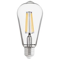 LED димиращ filament крушка неутрална ST64 E27 220V-240V AC 360° 8W 4200K Filament