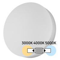 LED плафониера със сменяема мощност и цветна температура, 18/24/30W, 3000/4000/5000K, IP54, IK08   бяла Кръг