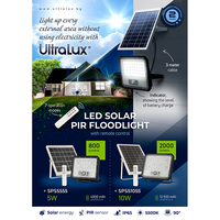 Соларен LED PIR прожектор IP65   90° 10W 5500K SMD 3030