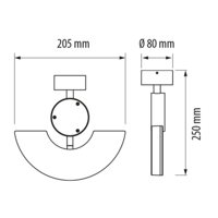 LED фасадно осв. тяло, 6W, 2700K, IP65, подвижно  за стена графит
