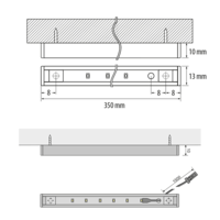 Мебелен светодиоден профил за открит монтаж  12V DC 90° 2.5W 4000K SMD 2835