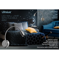 LED гъвкава лампа SN 3W 4200K  за стена сатиниран никел