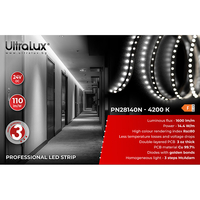 Професионална LED лента неутрално бяла 5м IP20  24V DC 120° 14.4W/m 4200K SMD 2835