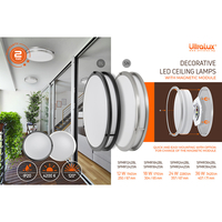 LED декоративна плафониера 18W, 4200K, 220-240V AC, IP20  плафониера сатиниран никел Кръг