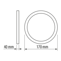 LED панел за външен м-ж кръг топла  220V-240V AC 120° 12W 2700K SMD 2835